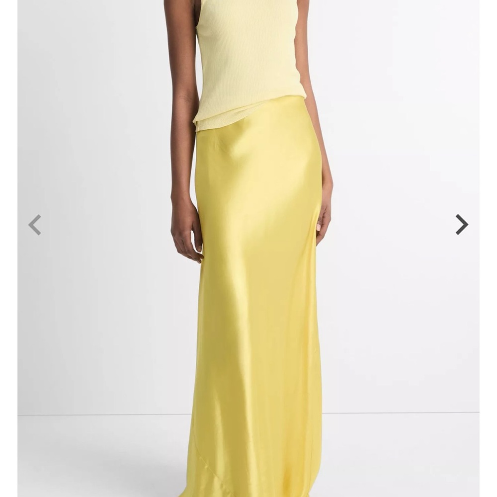 Vince Yellow Maxi Slip Skirt for Cocktail
